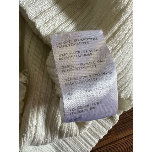 URBAN OUTFITTERS CREAM RIB KNIT POLO CROP SWEATER sz S - Picture 5 of 7